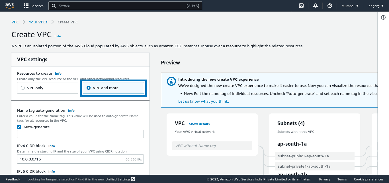 Create VPC